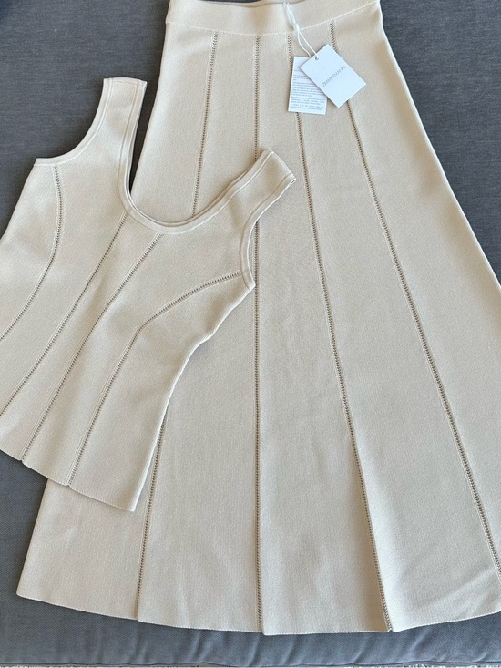 Zimmermann Tops - Zimmermann Cream Knit Tank & A-Line Skirt Set